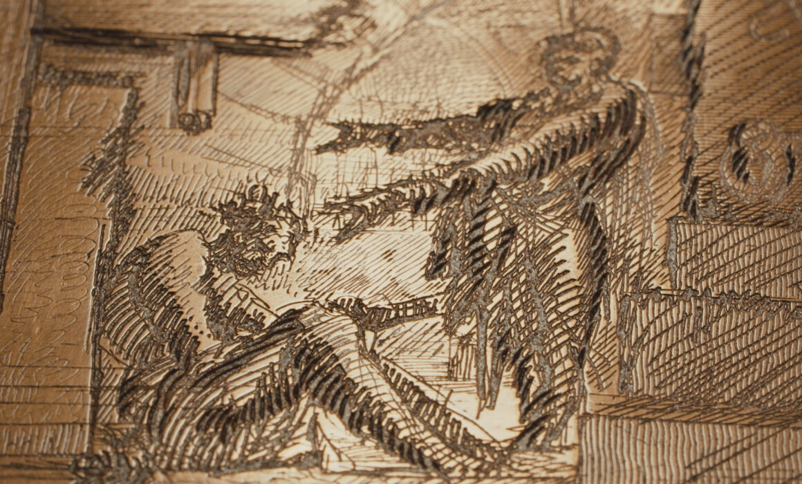 Detail der präzisen Gravur-Technik von Giovanni Battista Piranesi
